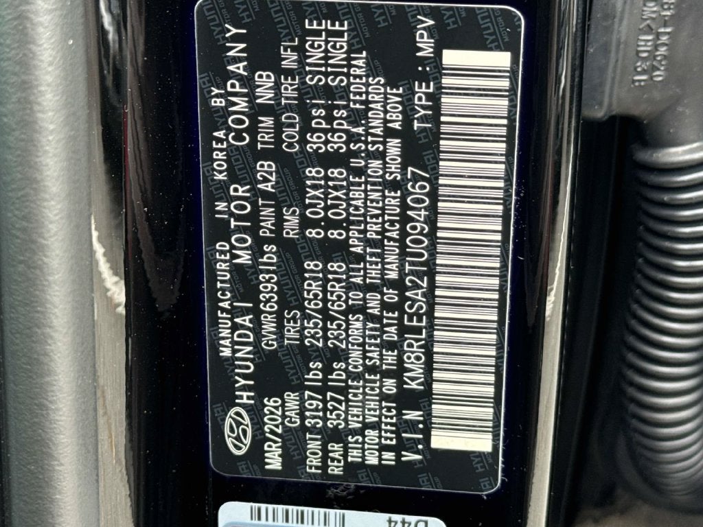 2026 Hyundai PALISADE HYBRID SEL 8 Passenger