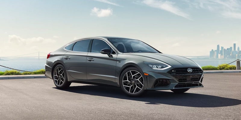 Hyundai Sonata N Line front three-quarter view parked outdoors